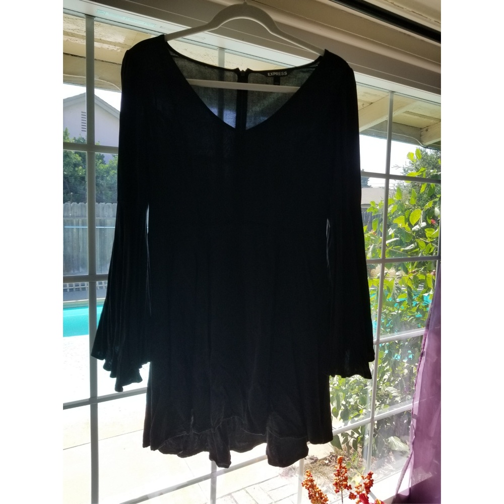 Black Bell Sleeve Express Dress